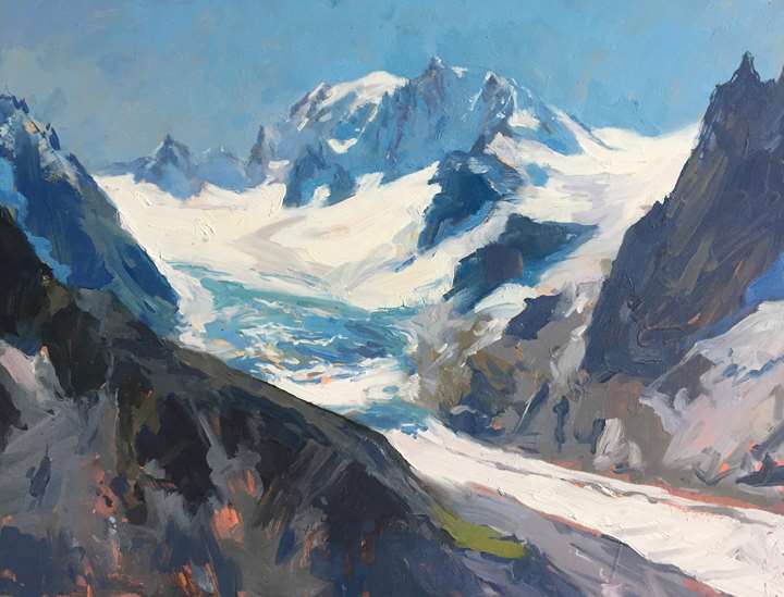 Mont Blanc seen from the Couvercle Hut, Chamonix